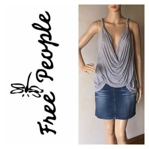 Free People gray ruched top S